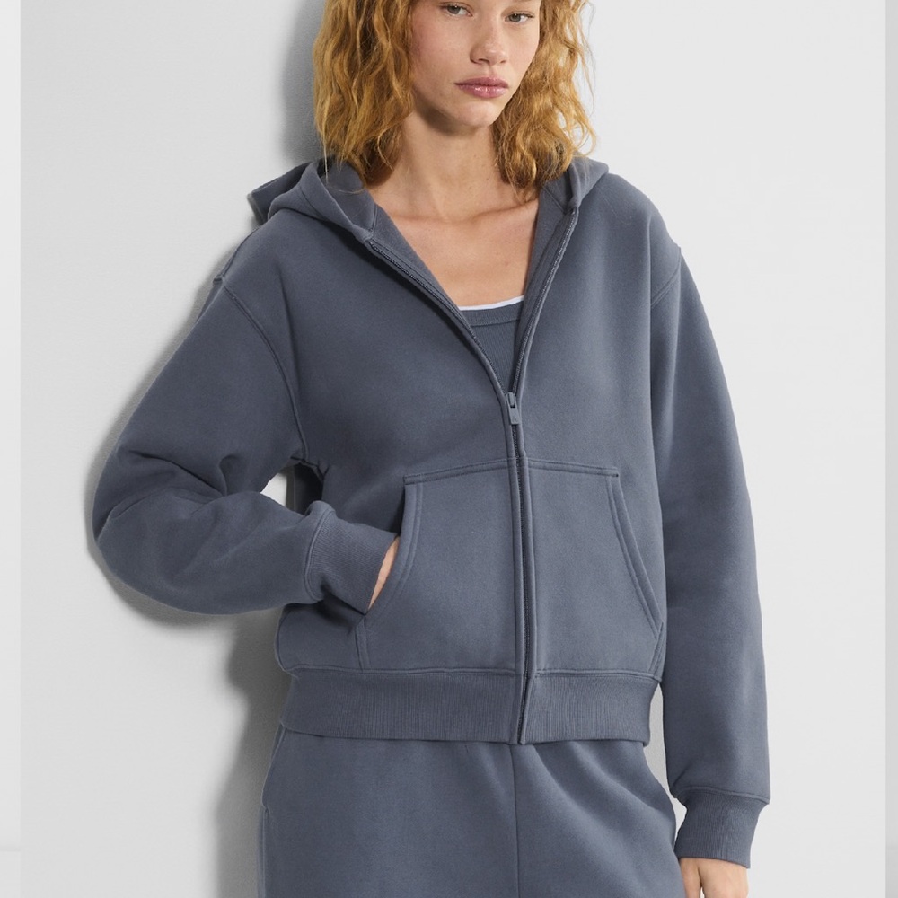 Aritzia Cozy Sweatfleece Perfect Zip Hoodie vintage navy